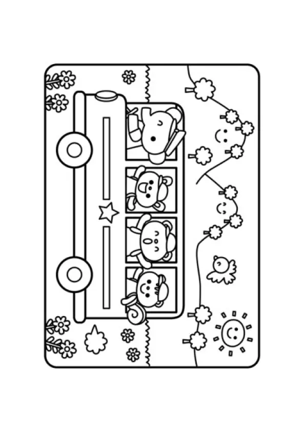 Bus Coloring Pages – 013