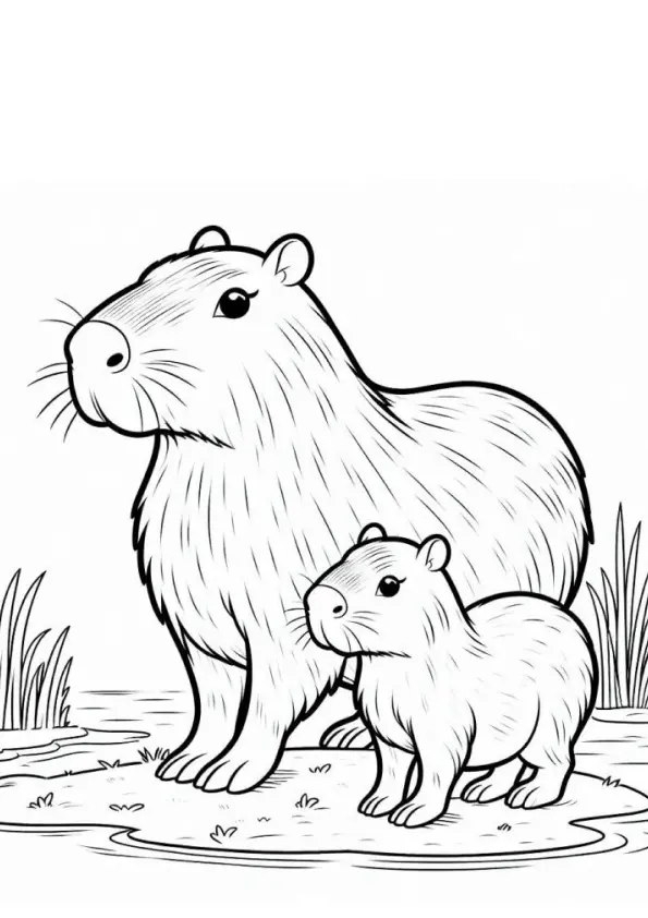 Capybara Coloring Pages – 011