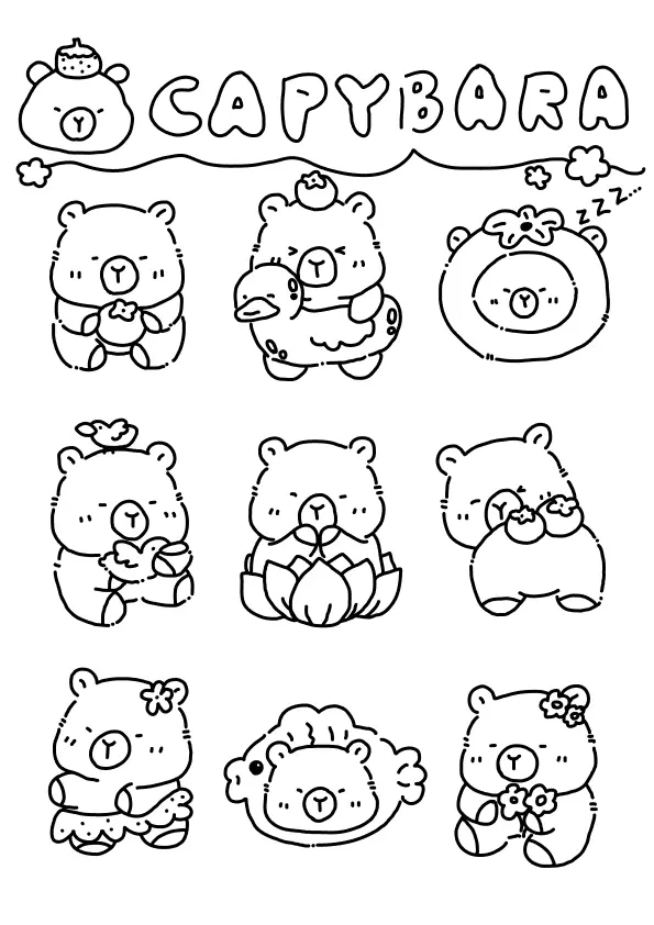 Capybara Coloring Pages – 014