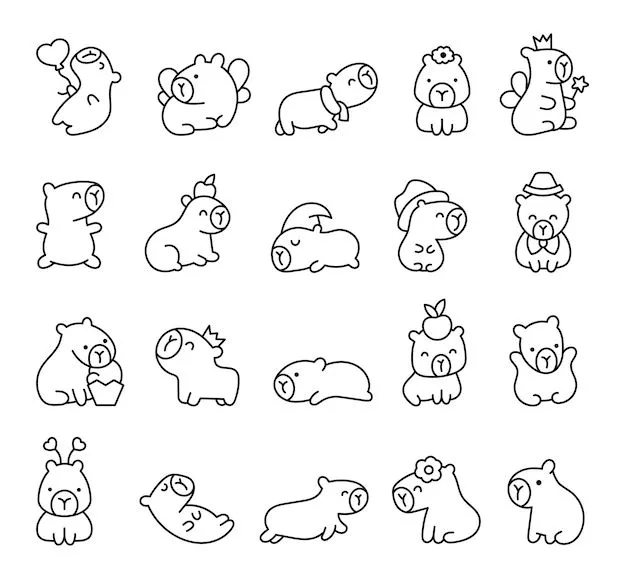 Capybara Coloring Pages – 026
