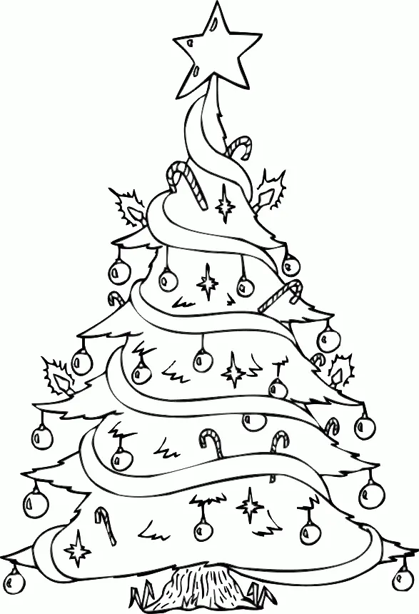 Christmas Tree Coloring Pages – 012