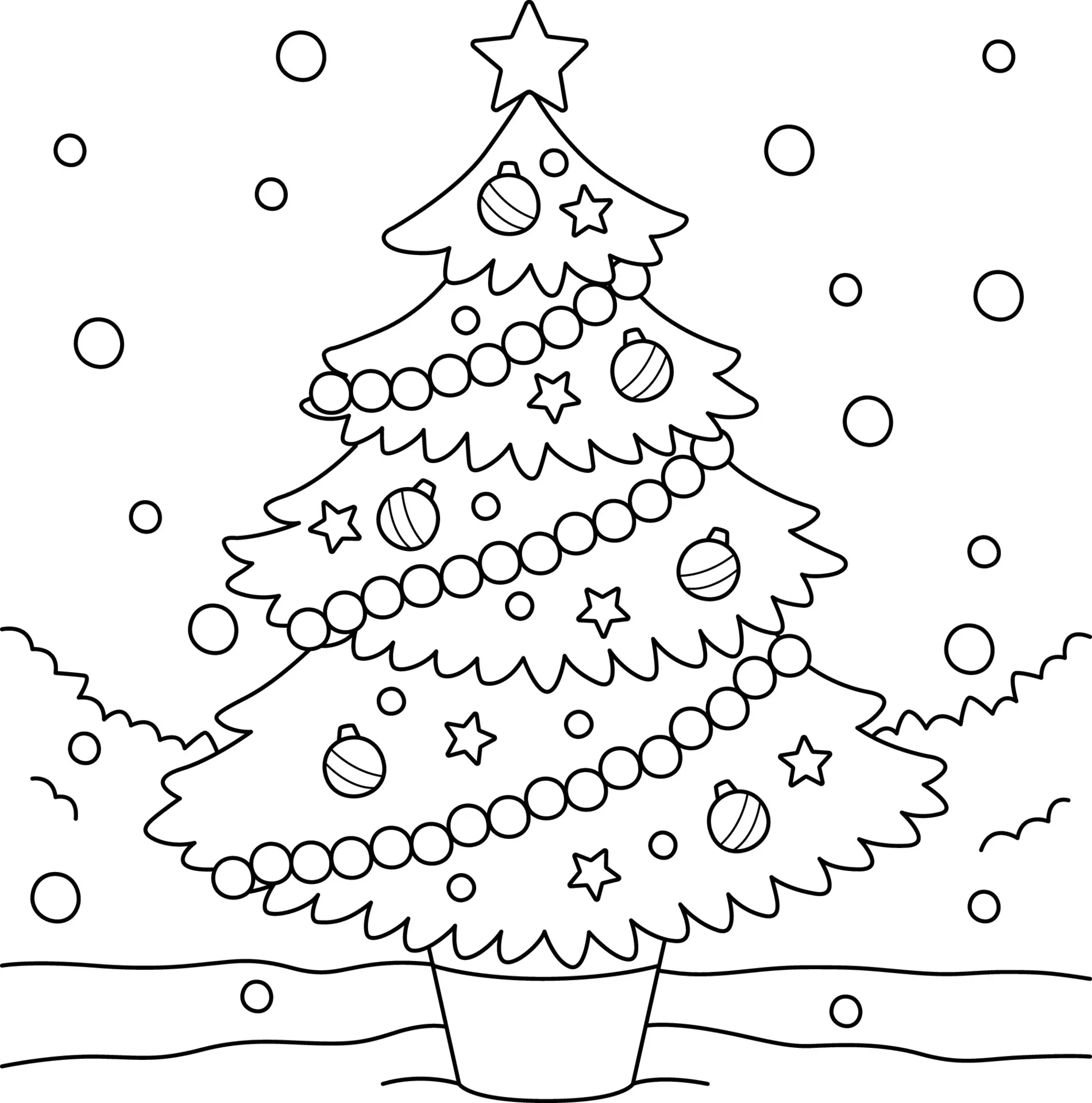 Christmas Tree Coloring Pages – 023