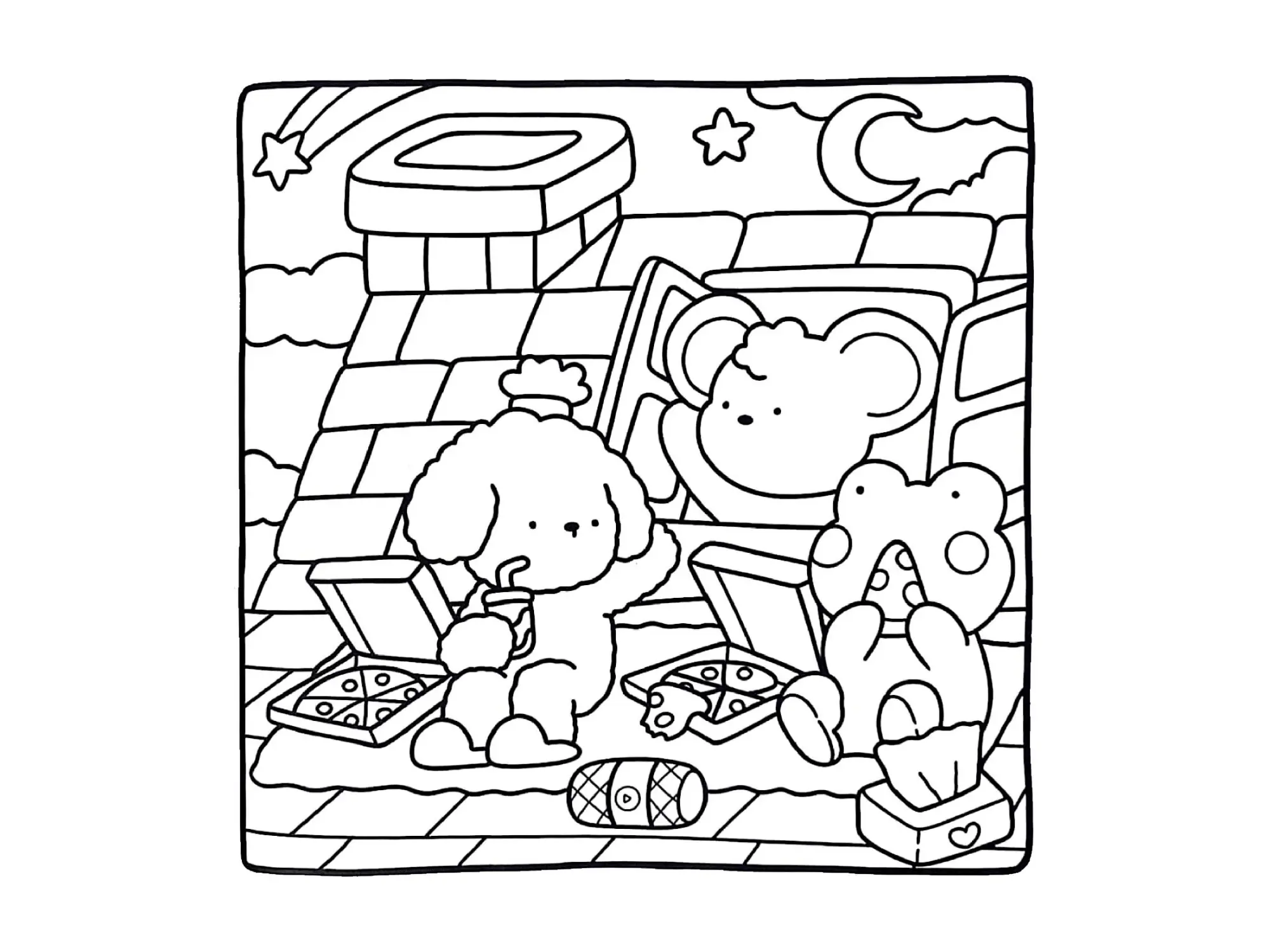 Cozy Friends Coloring Pages – 084