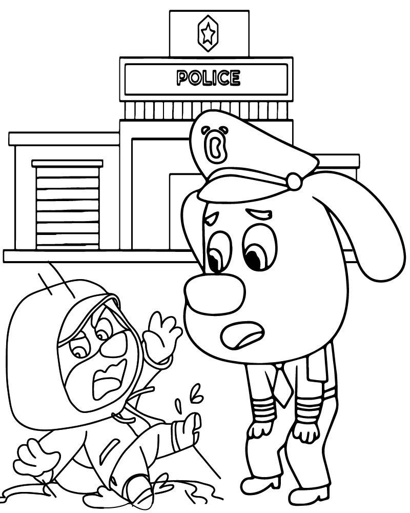 Detective Labrador Coloring Pages – 009