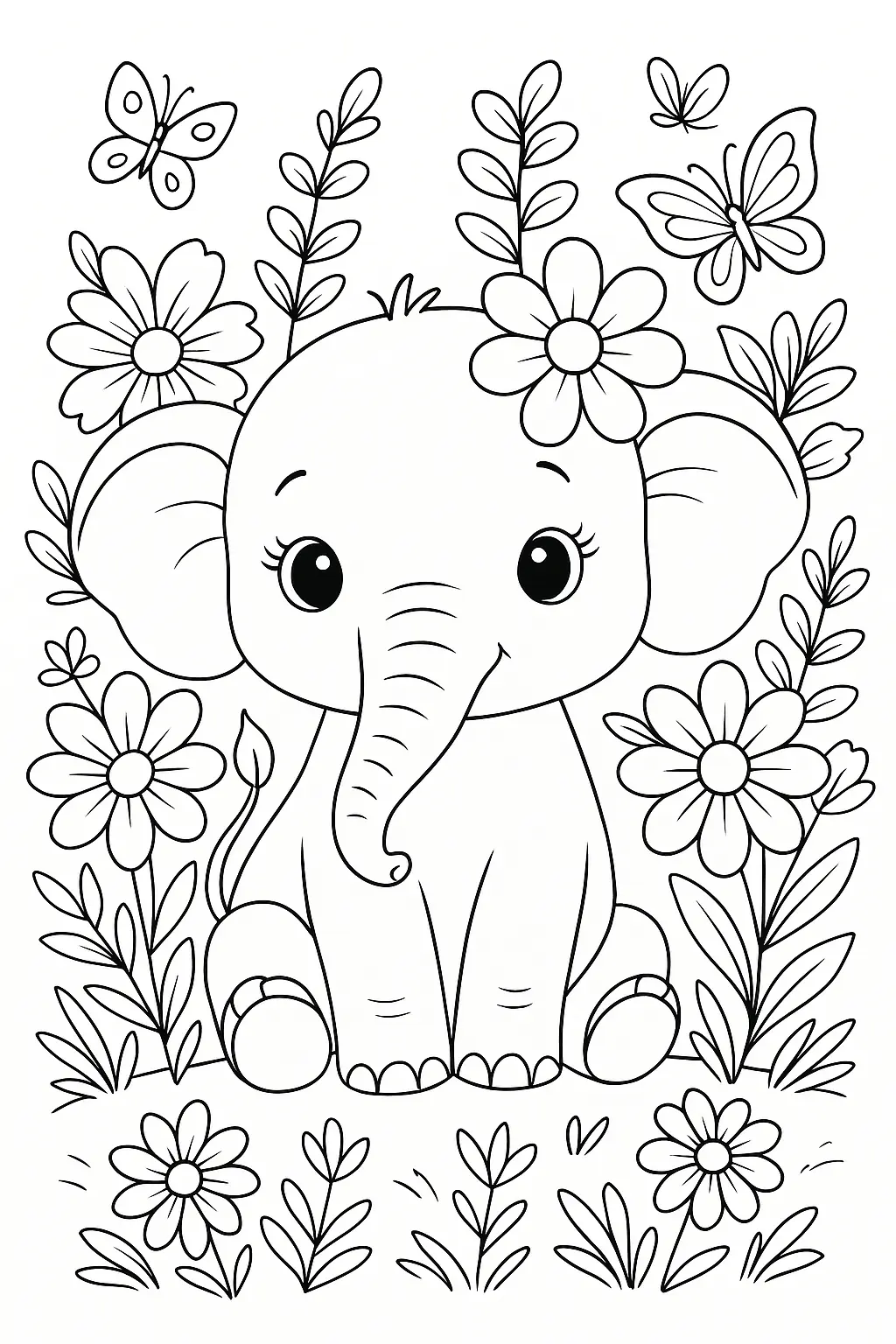 Elephants Coloring Pages – 025