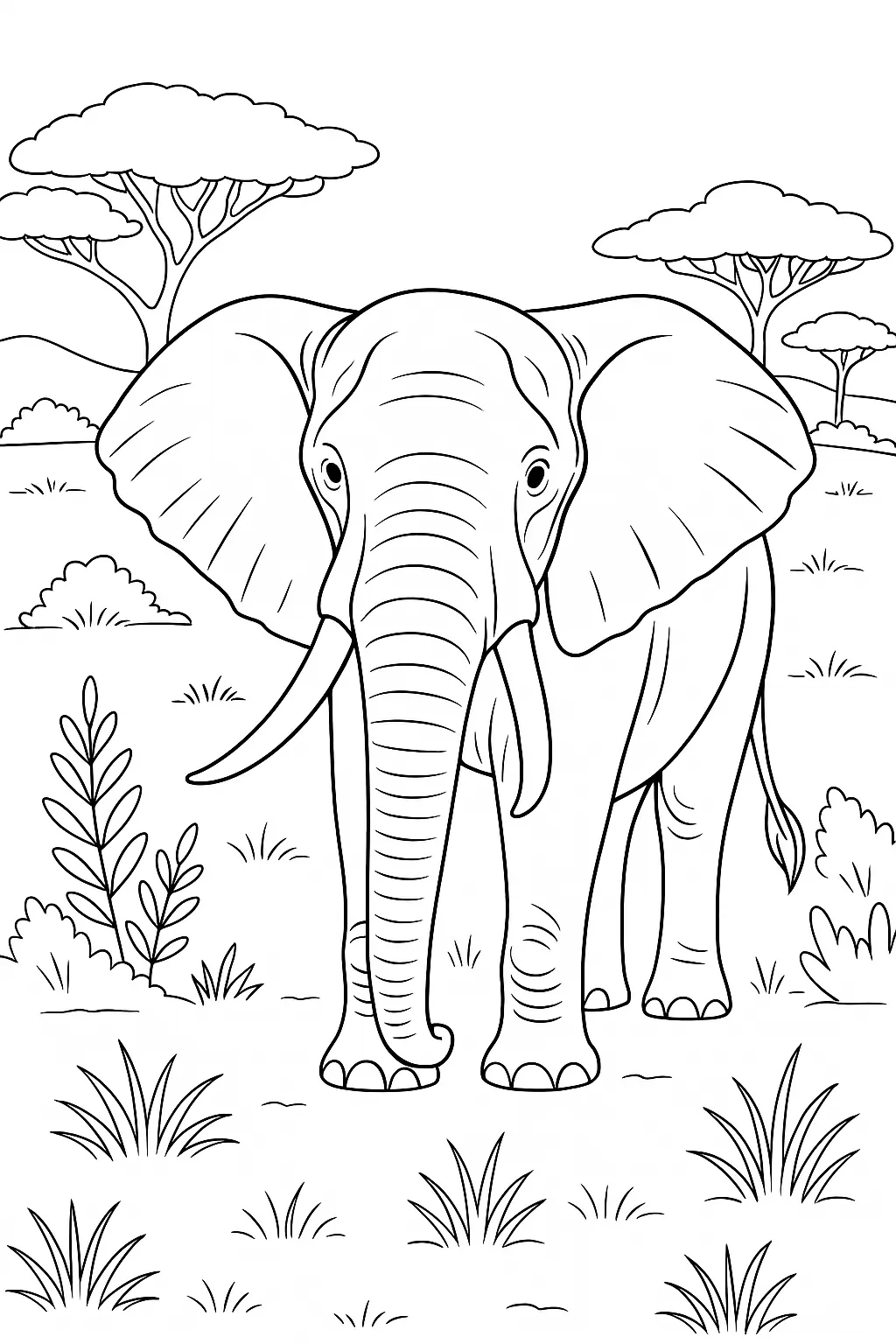 Elephants Coloring Pages – 036