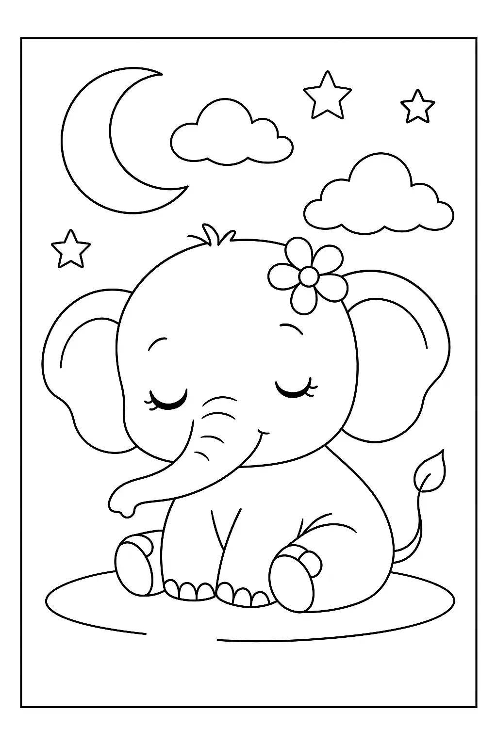 Elephants Coloring Pages – 038