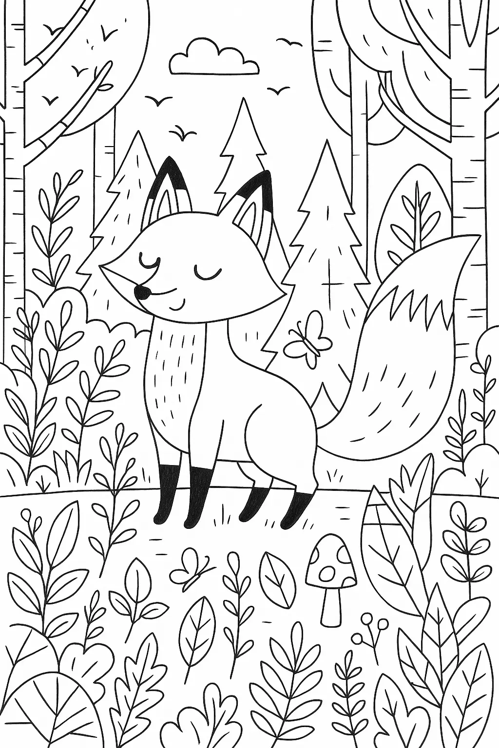 Fox Coloring Pages – 023