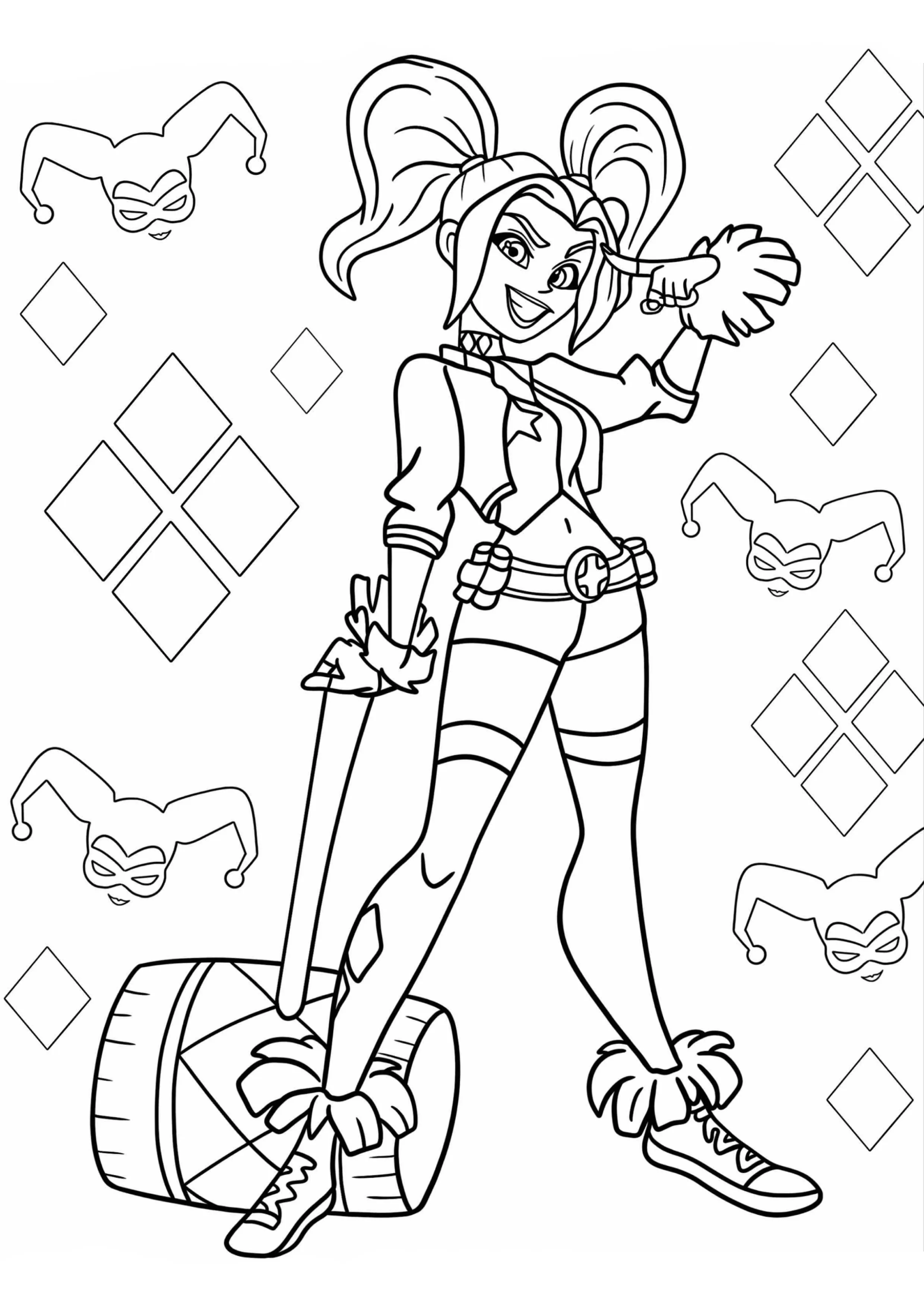 Harley Quinn Coloring Pages – 009