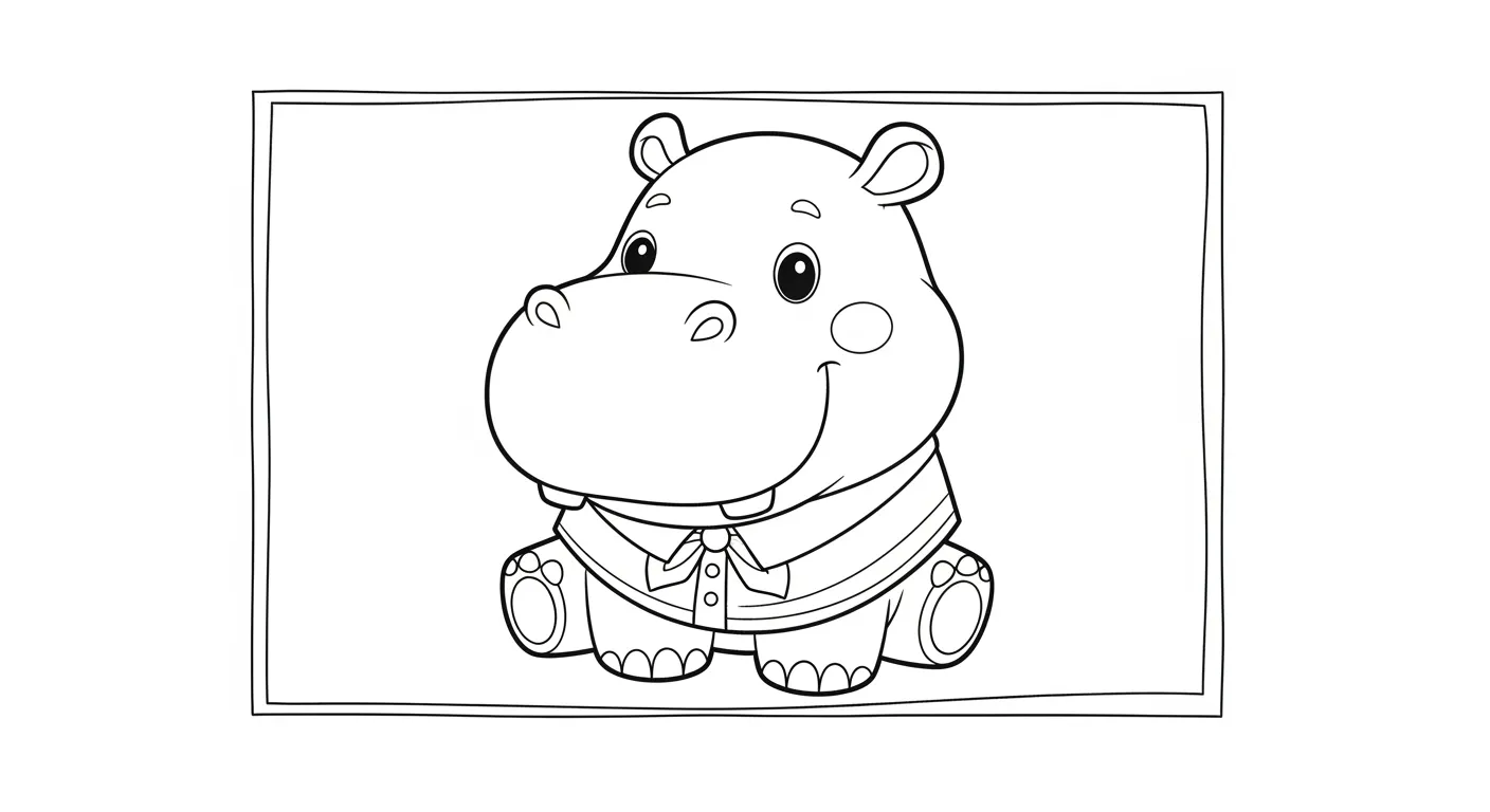 Hippopotamus Coloring Pages – 008