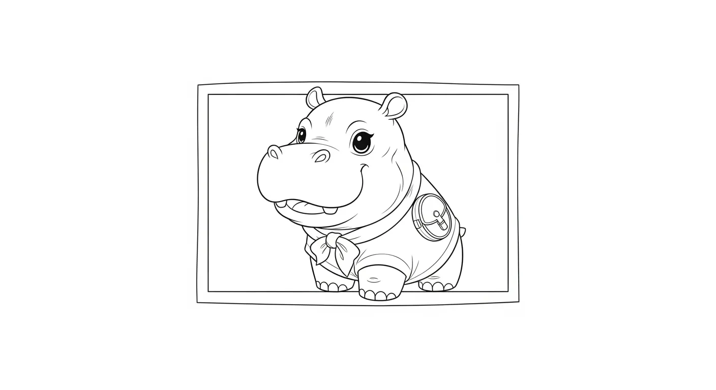 Hippopotamus Coloring Pages – 009