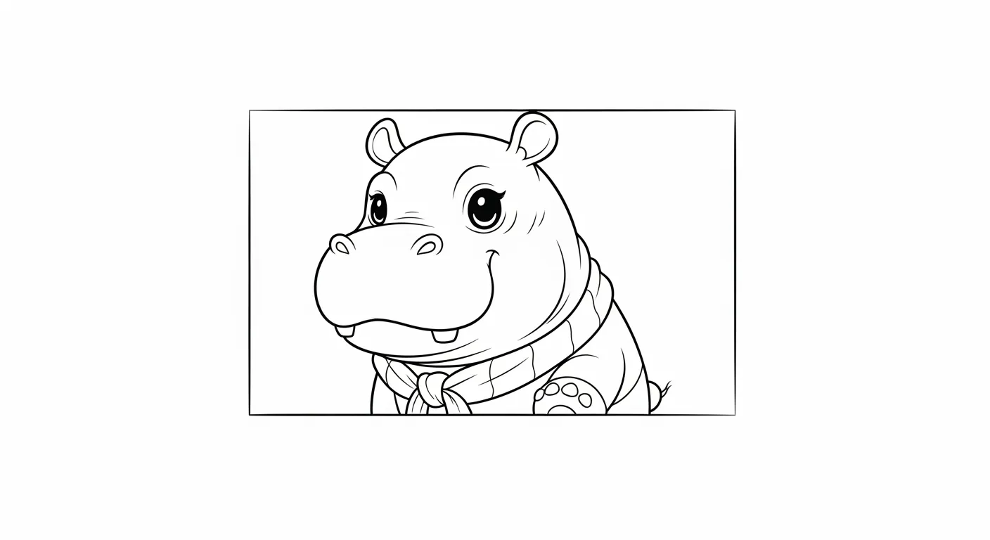 Hippopotamus Coloring Pages – 010