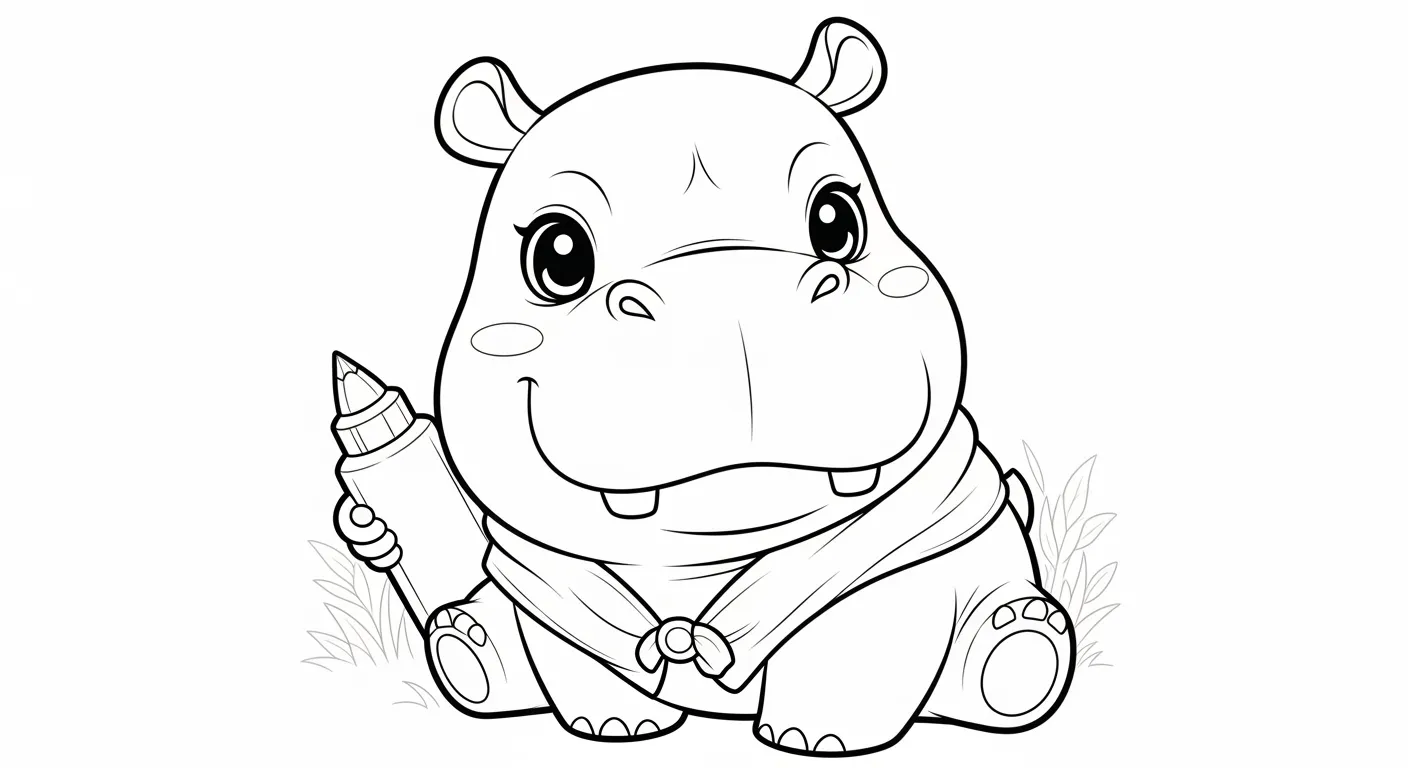 Hippopotamus Coloring Pages – 011