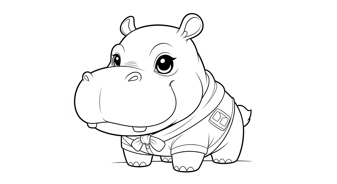 Hippopotamus Coloring Pages – 013