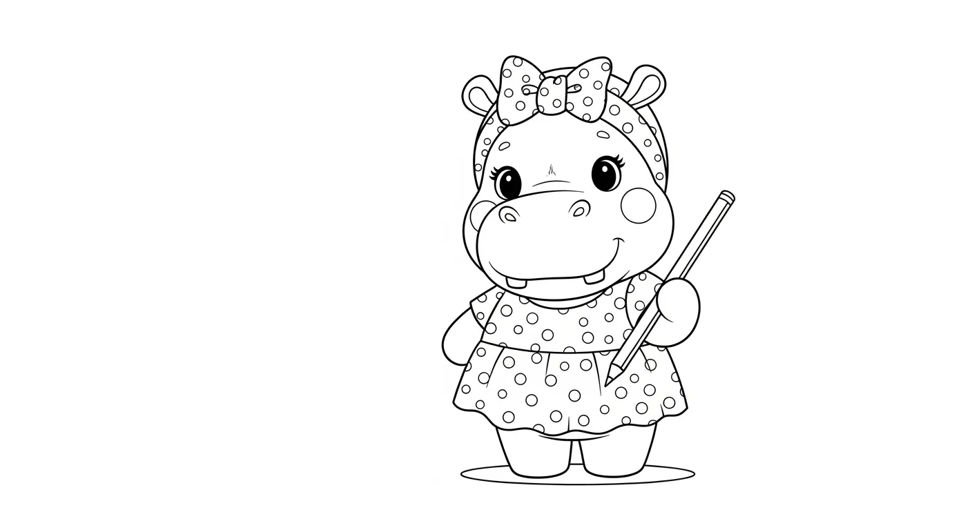 Hippopotamus Coloring Pages – 015
