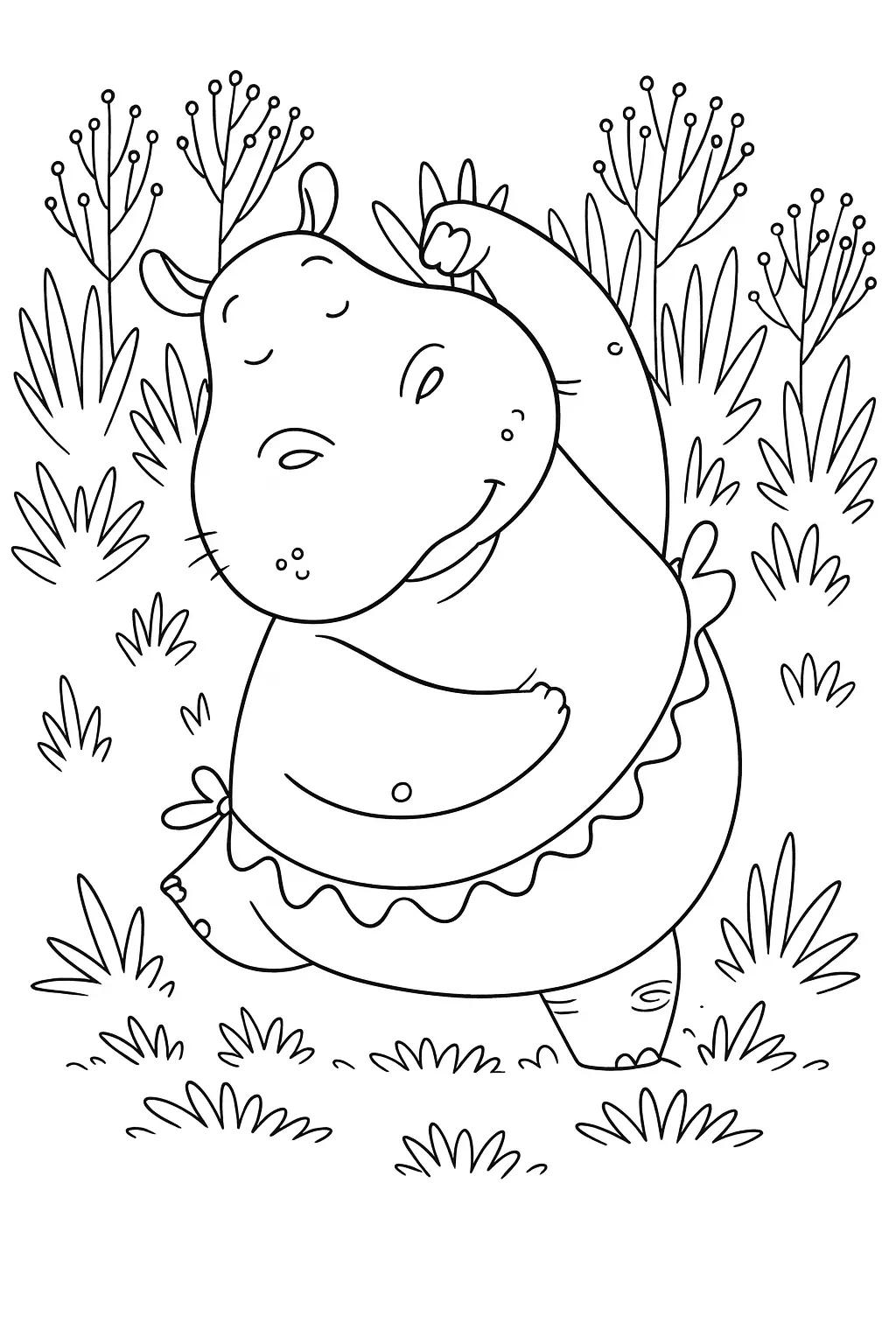 Hippopotamus Coloring Pages – 018