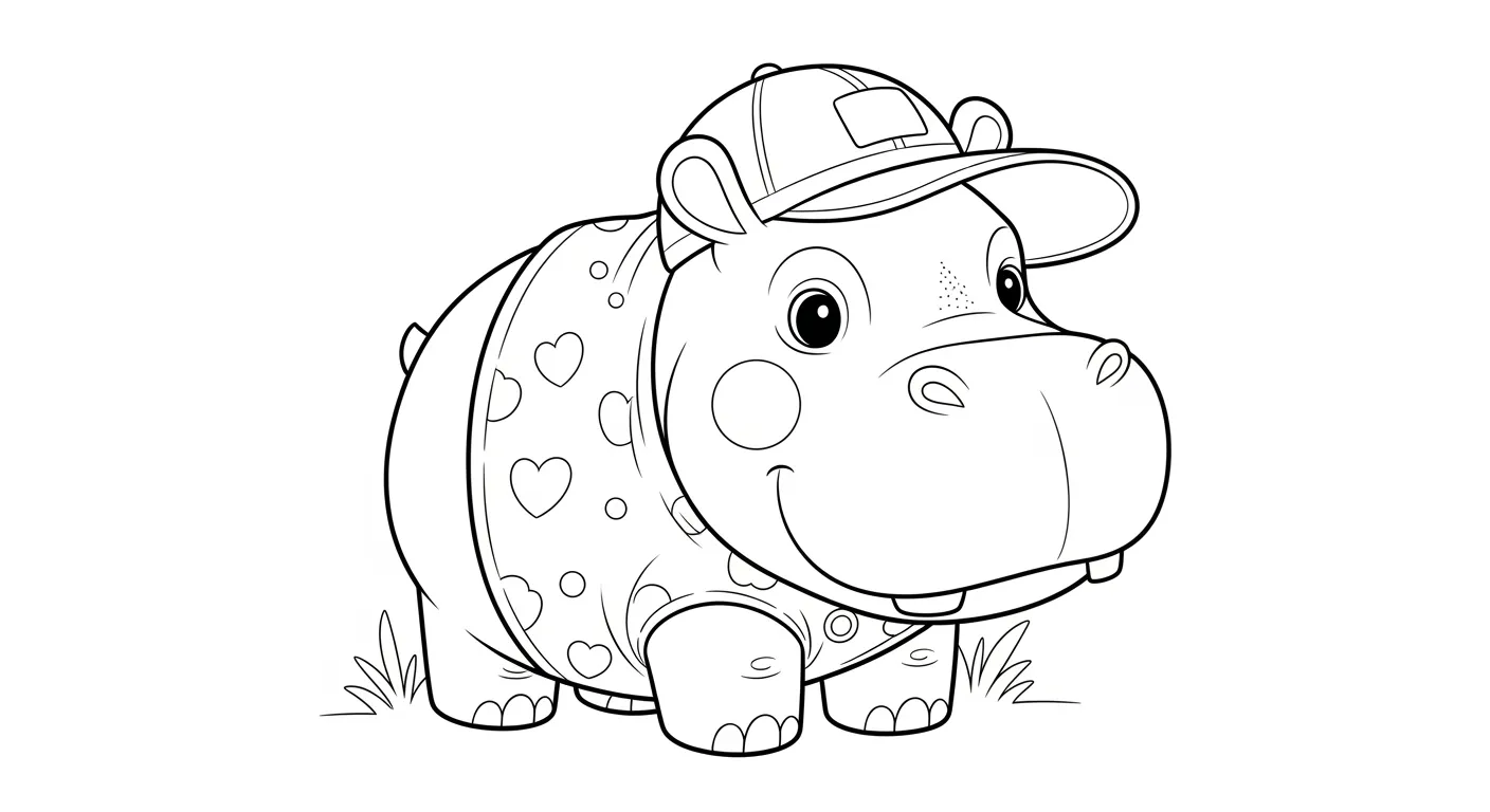 Hippopotamus Coloring Pages – 019