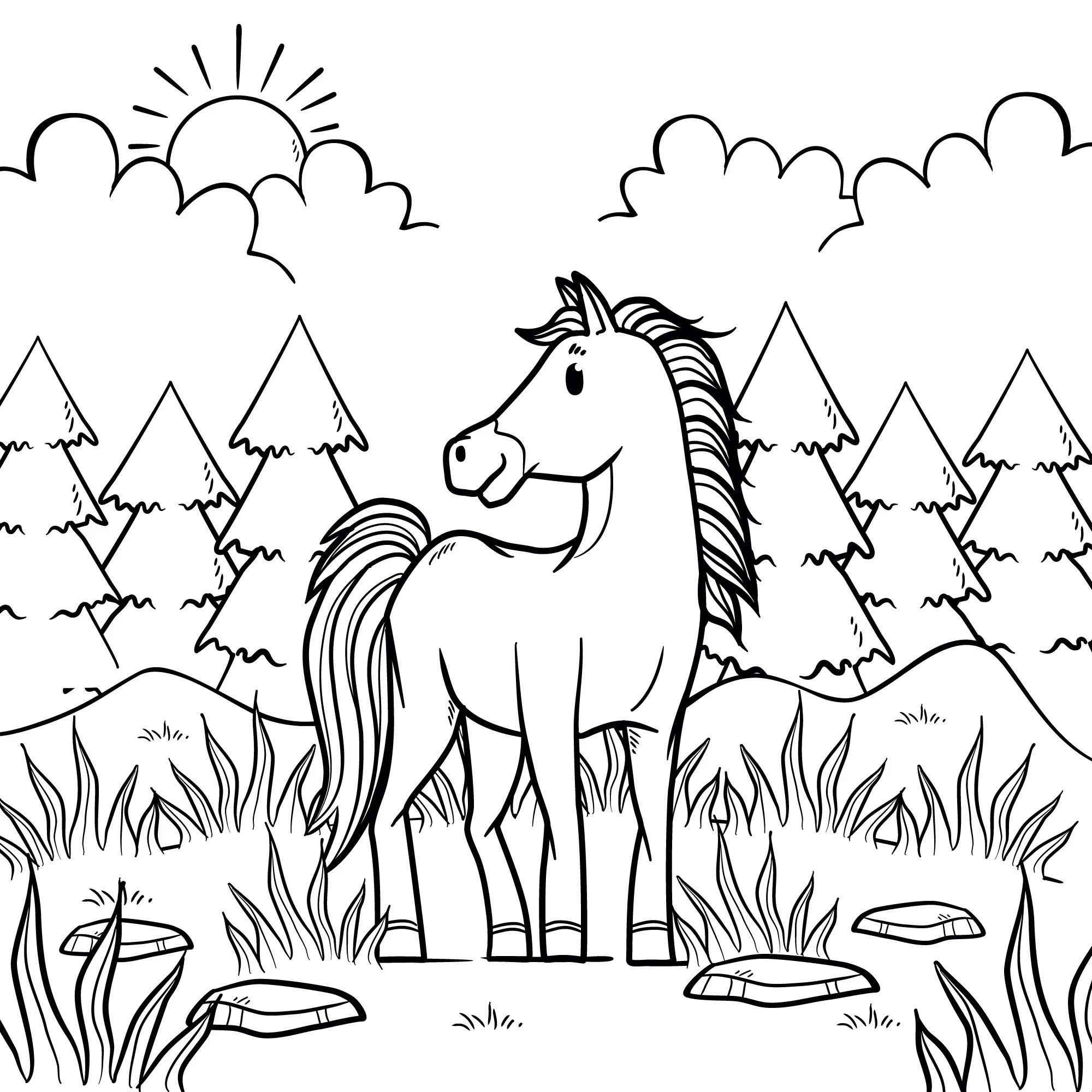 Horses Coloring Pages – 026