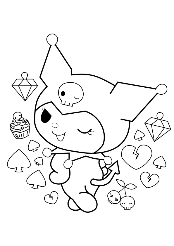 Kuromi Coloring Pages – 009