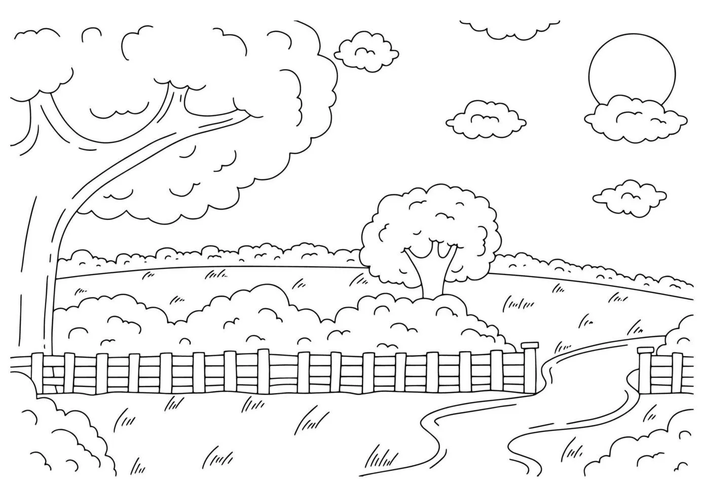 Landscapes Coloring Pages – 009
