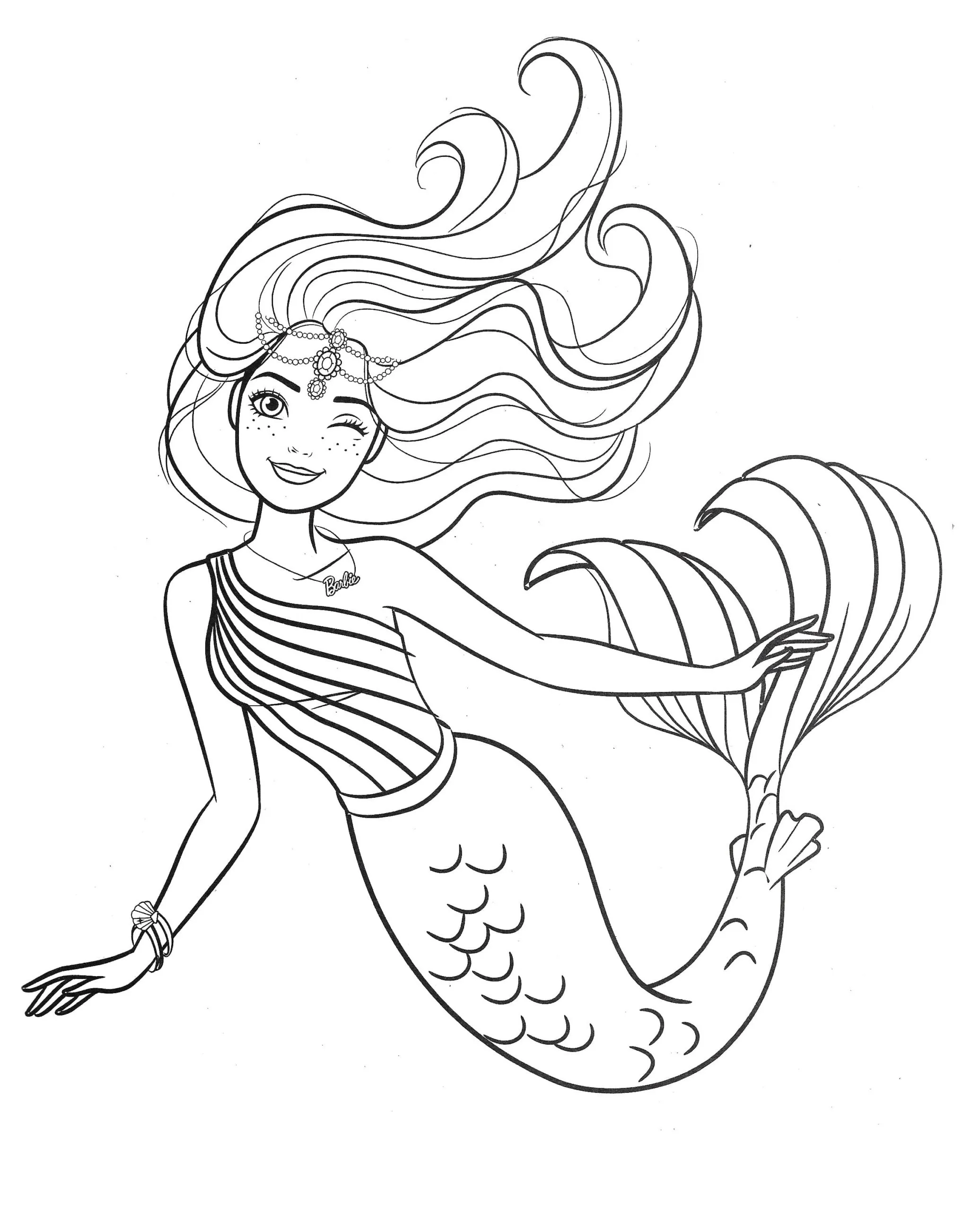 Mermaid Coloring Pages – 007