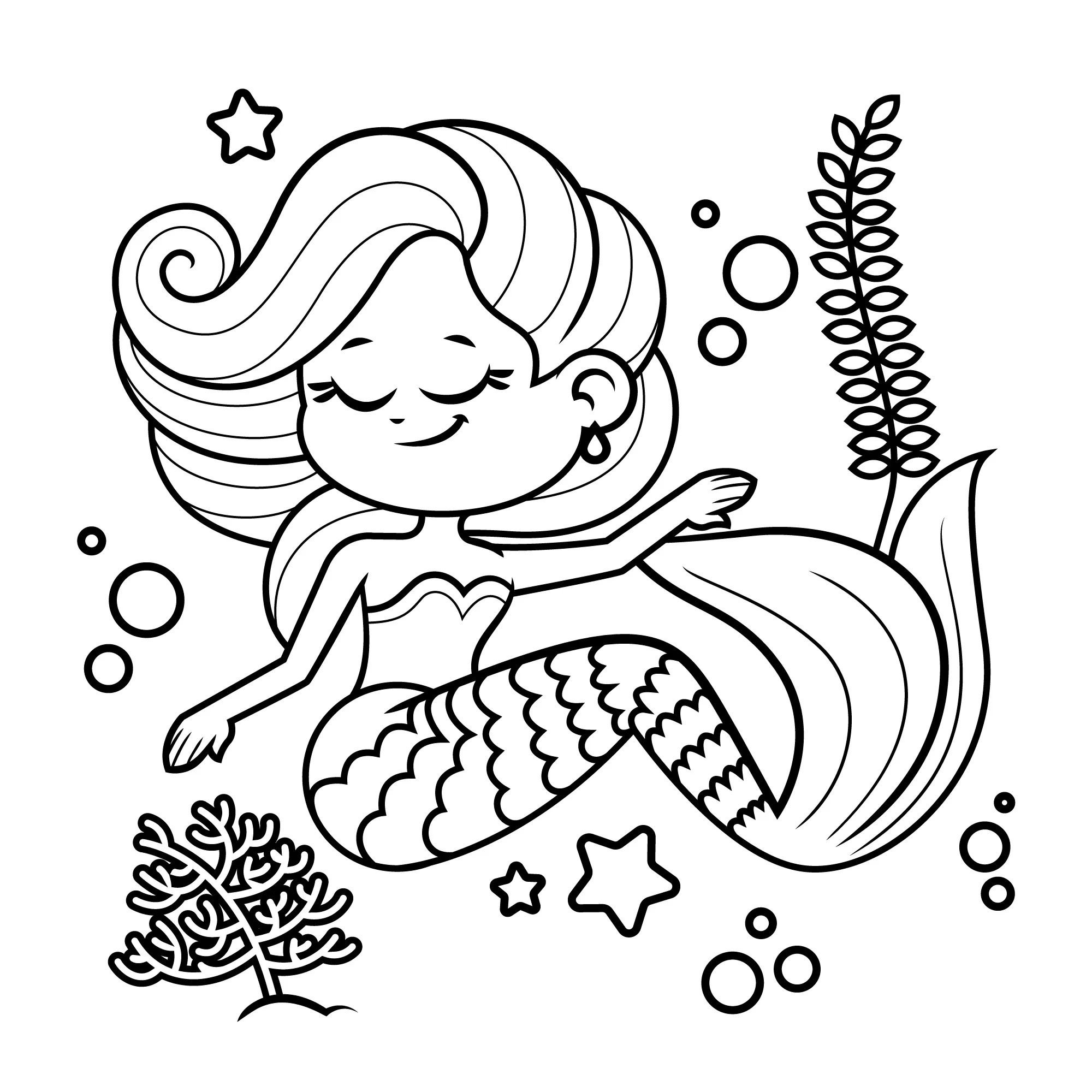 Mermaid Coloring Pages – 013