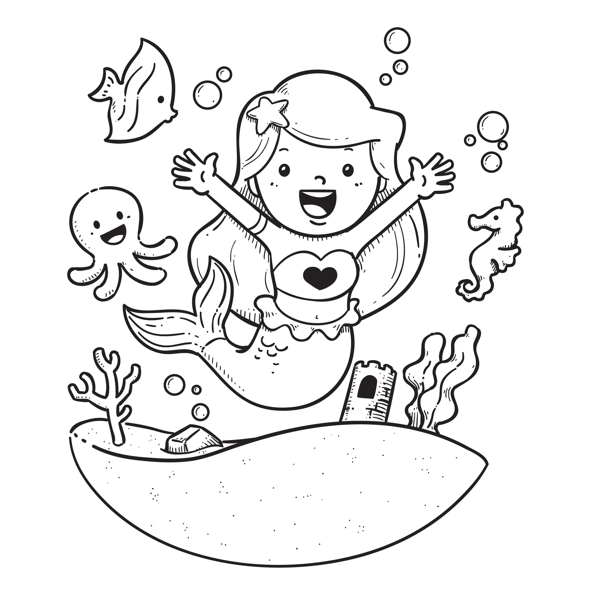 Mermaid Coloring Pages – 015