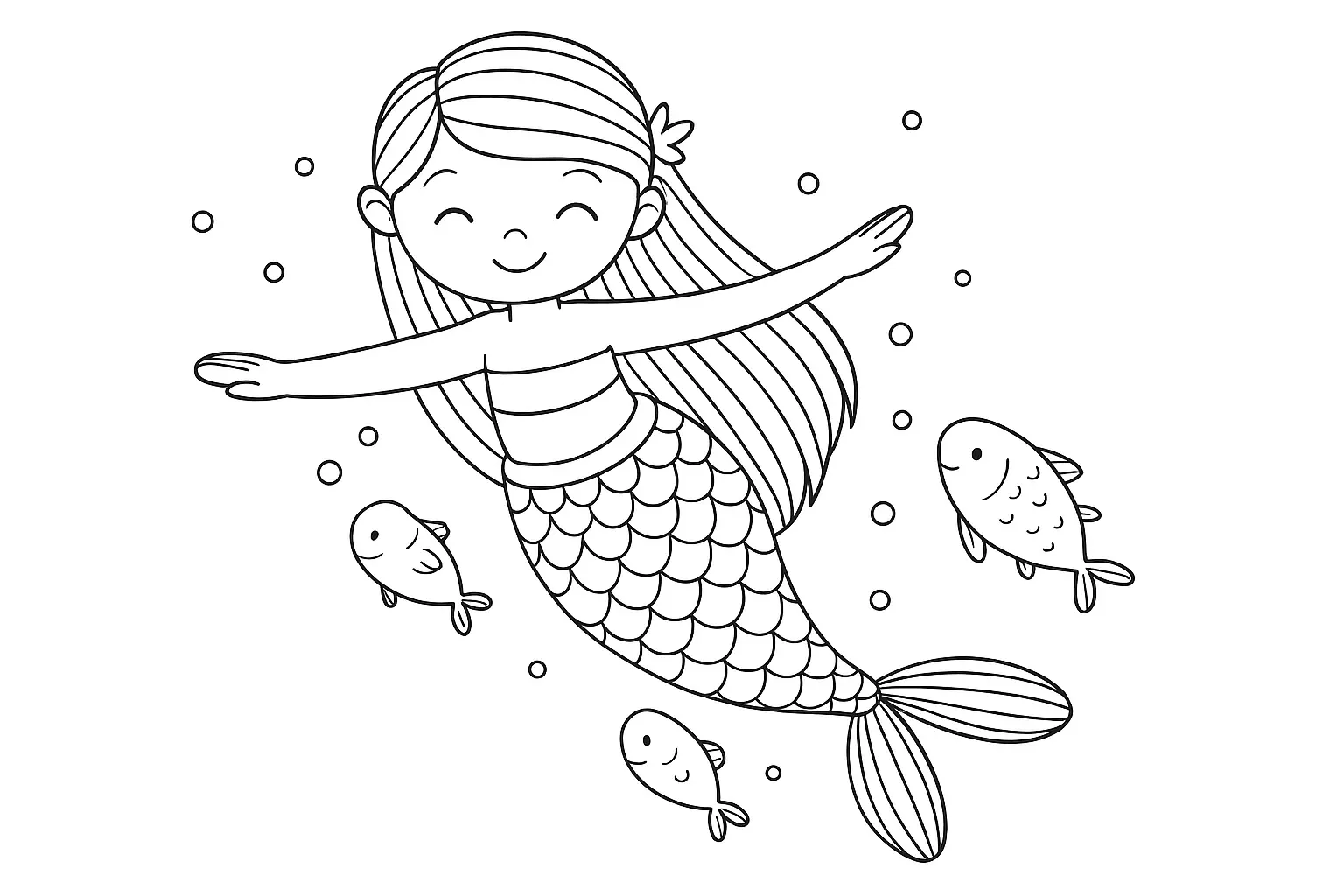 Mermaid Coloring Pages – 024
