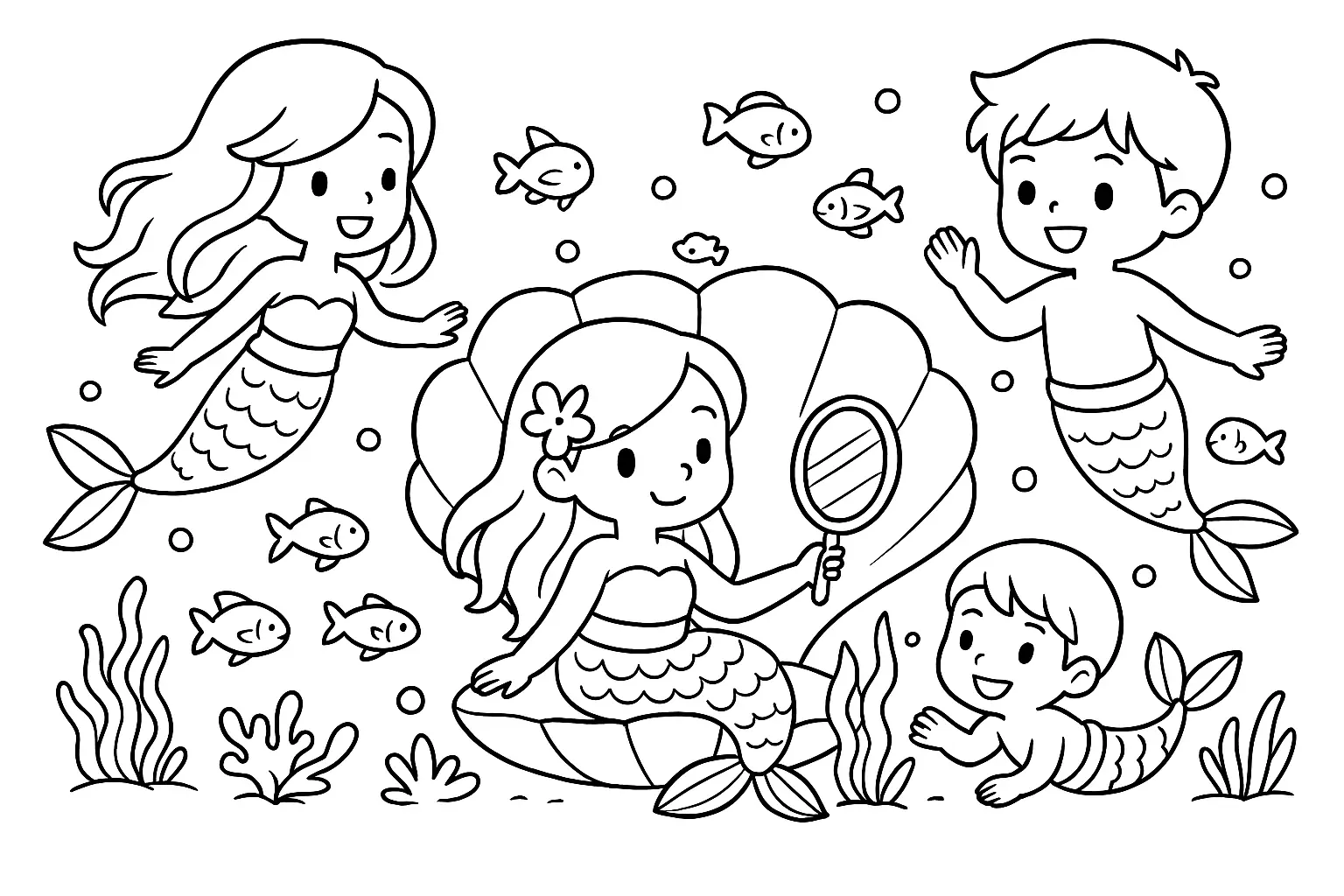 Mermaid Coloring Pages – 027