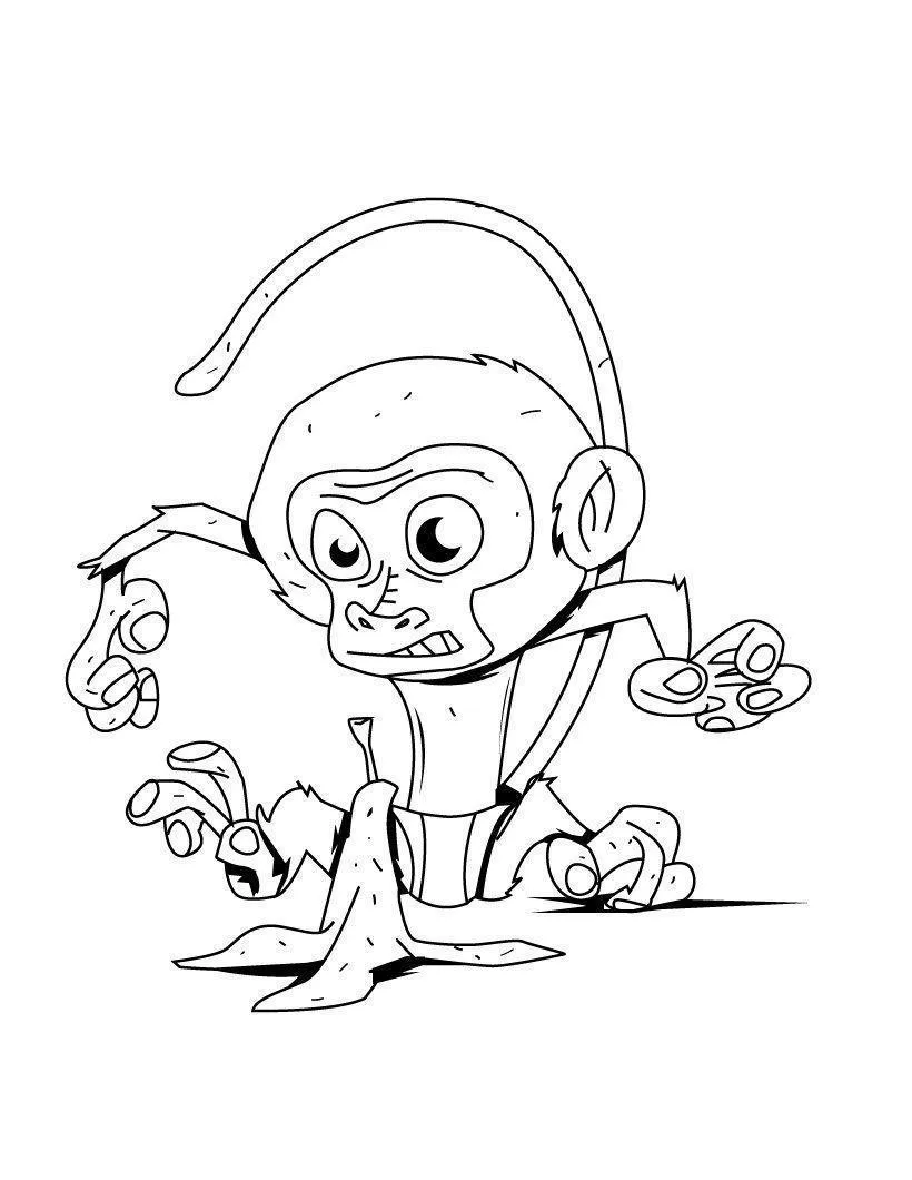 Monkeys Coloring Pages – 015