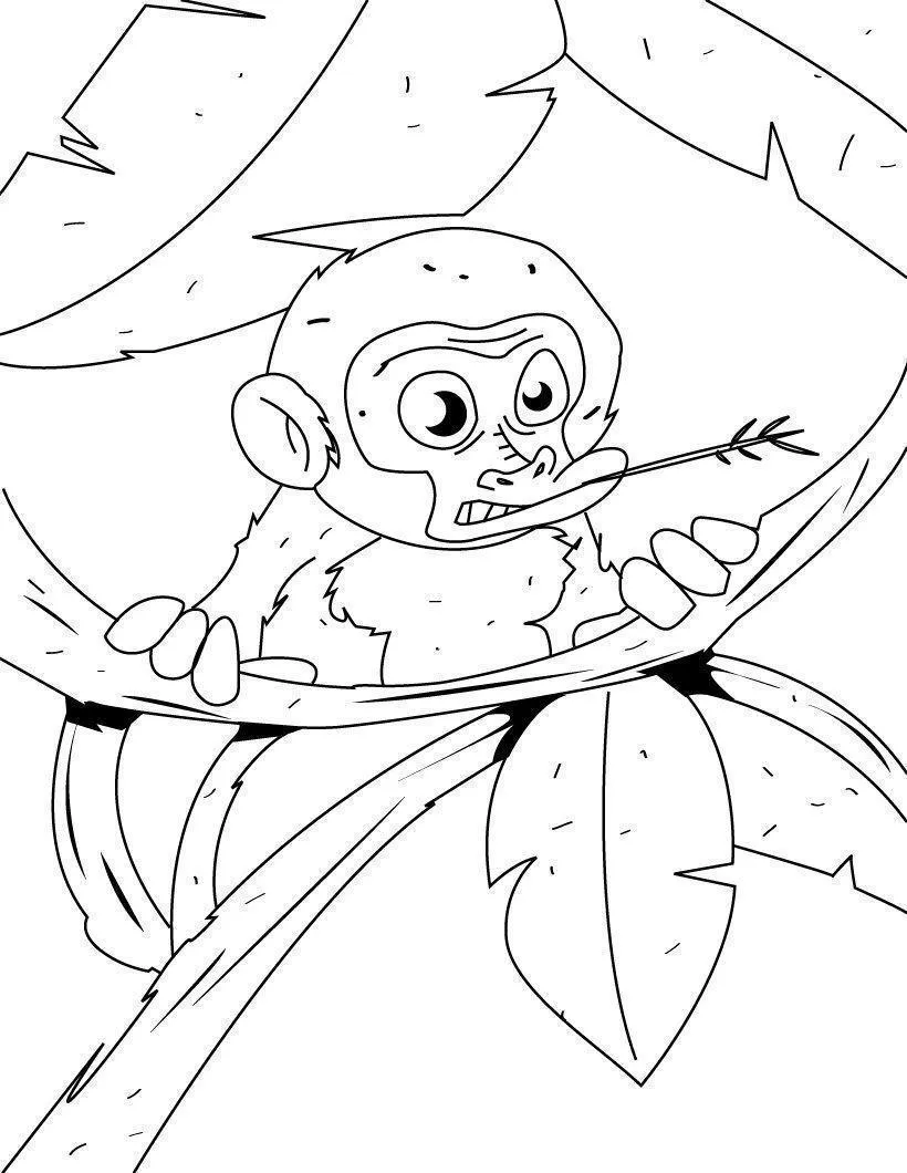 Monkeys Coloring Pages – 022
