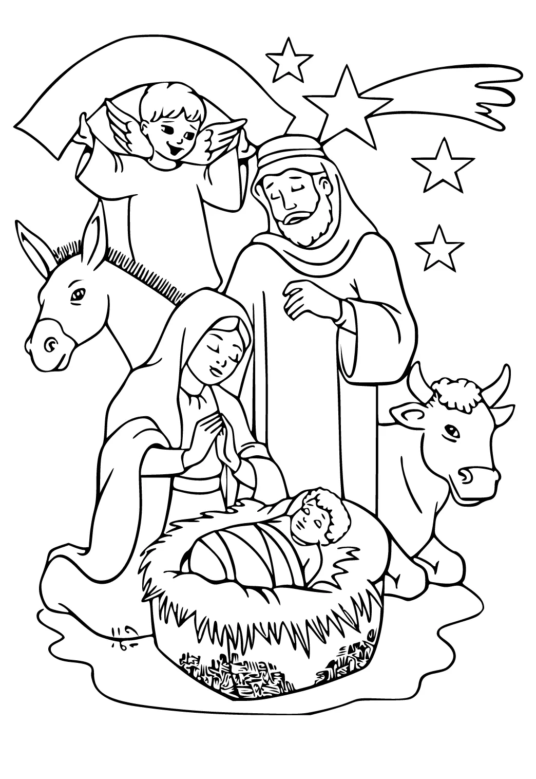 Nativity Scene Coloring Pages – 006
