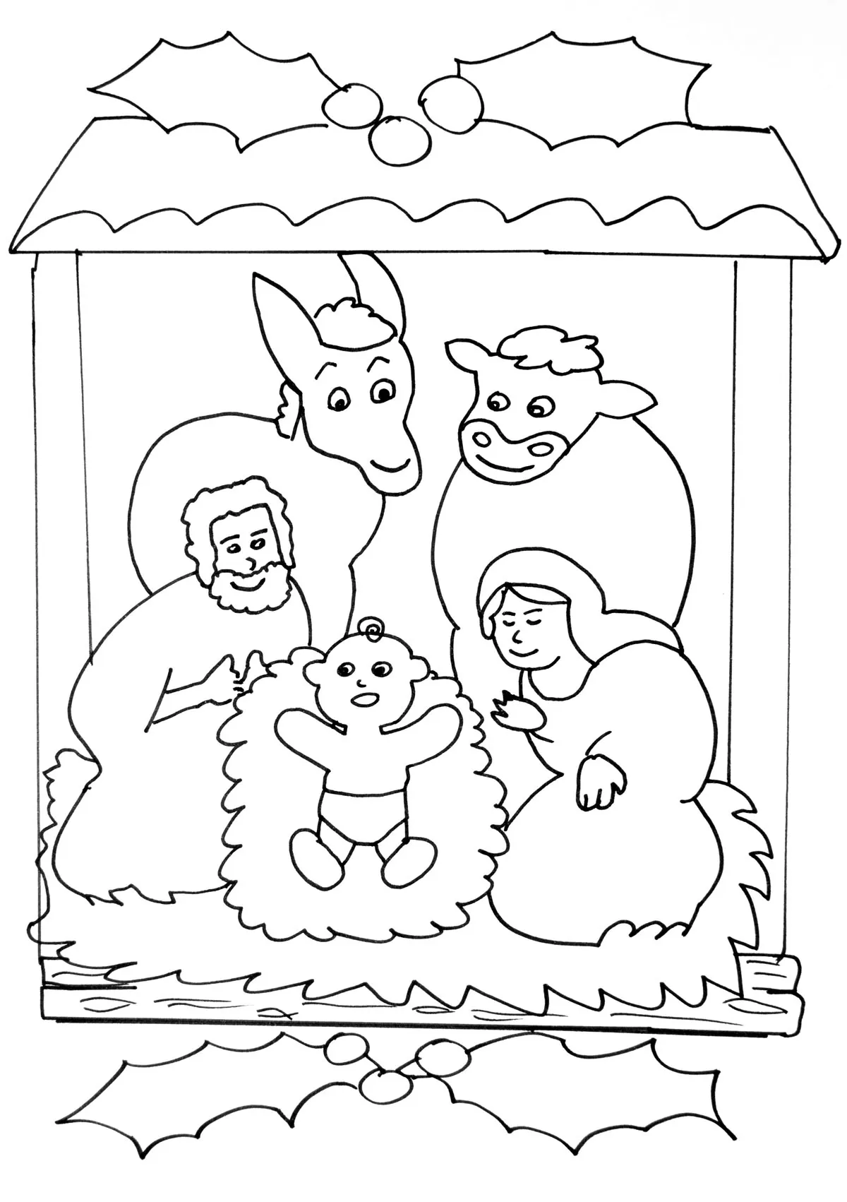 Nativity Scene Coloring Pages – 009