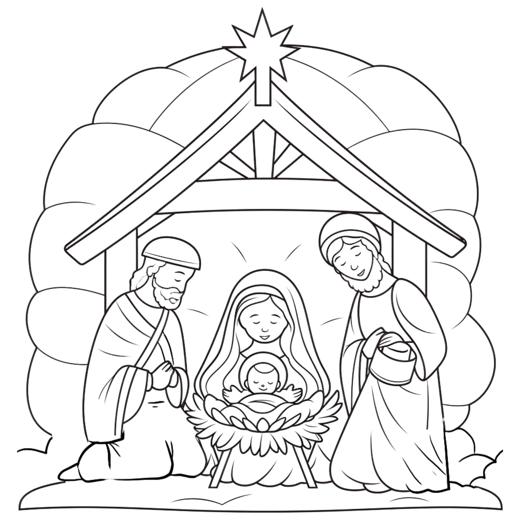 Nativity Scene Coloring Pages – 015