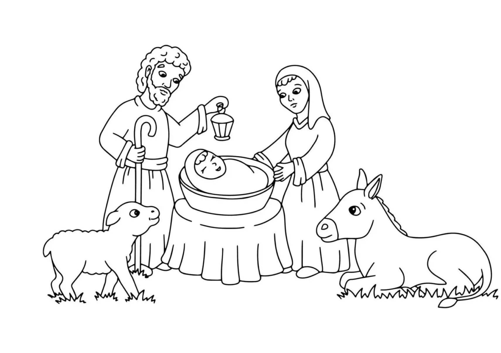 Nativity Scene Coloring Pages – 018