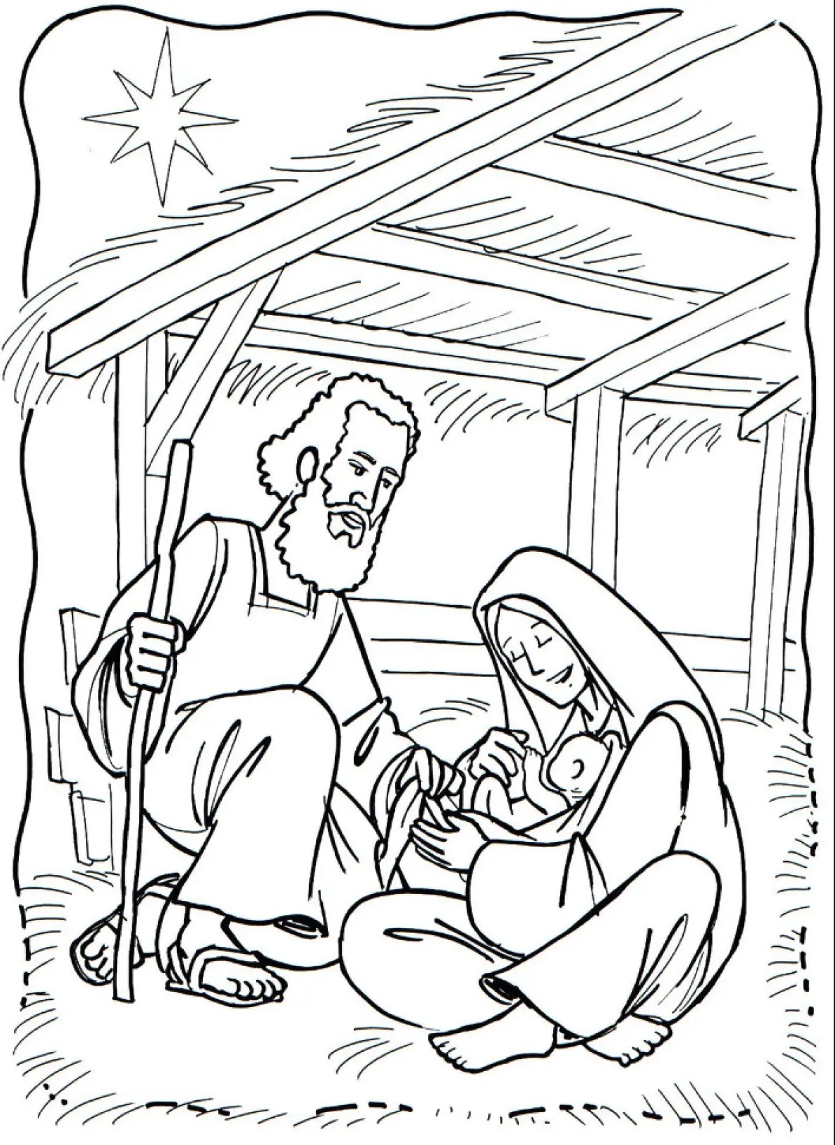 Nativity Scene Coloring Pages – 019