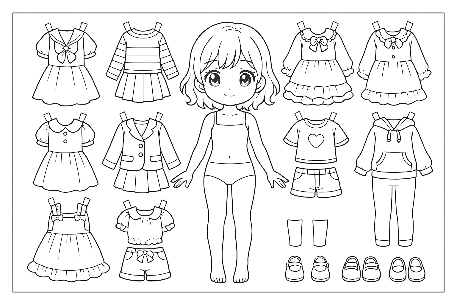 Paper Doll Coloring Pages – 007