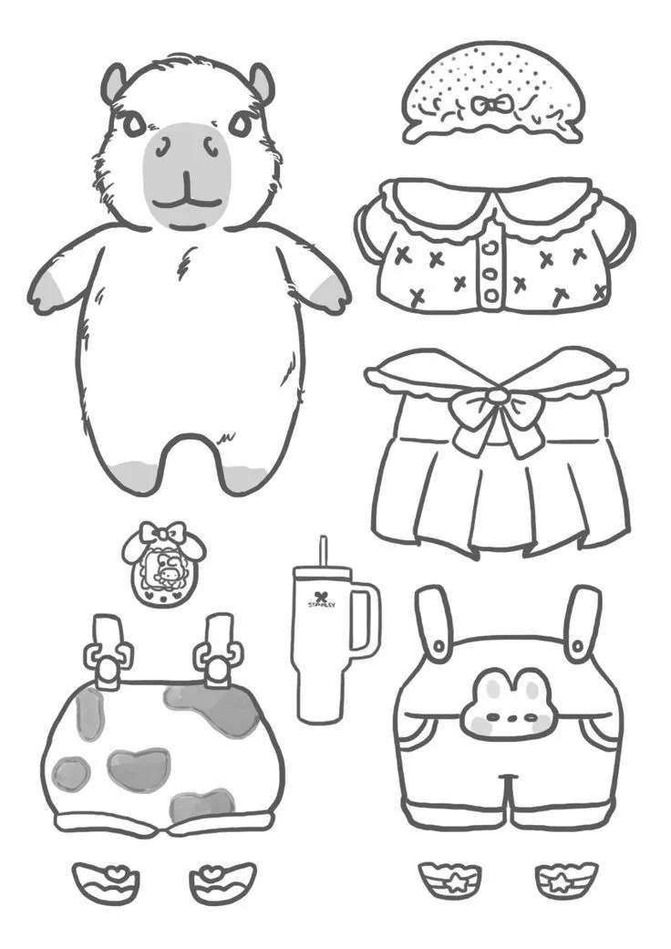 Paper Doll Coloring Pages – 019