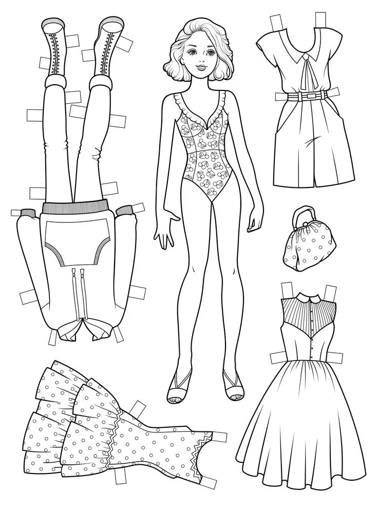 Paper Doll Coloring Pages – 020