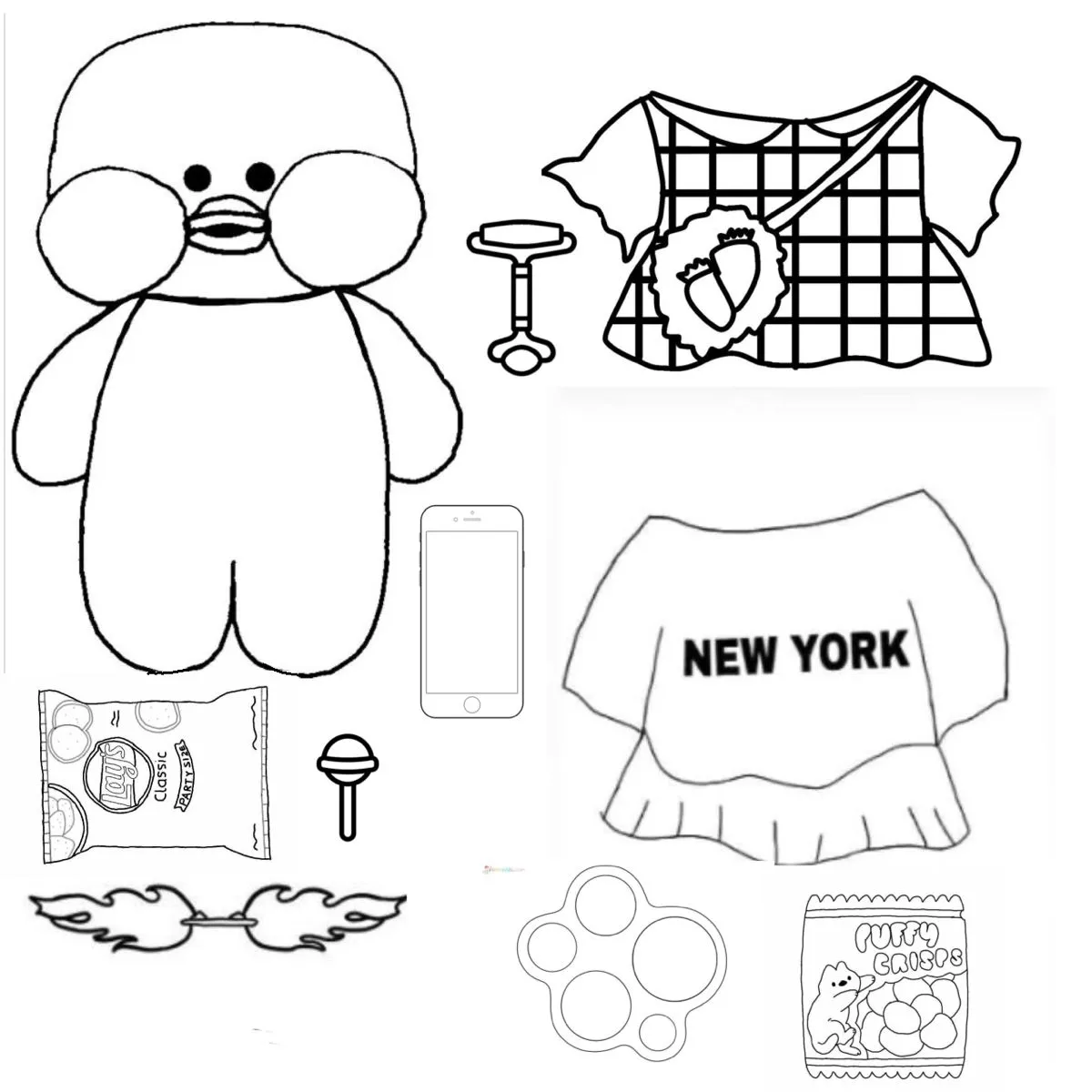 Paper Duck Coloring Pages – 008