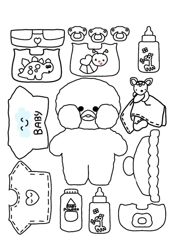 Paper Duck Coloring Pages – 020