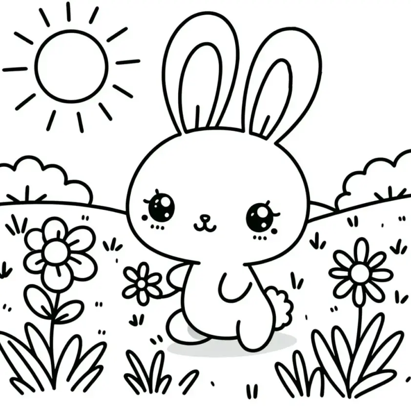 Rabbits Coloring Pages – 011