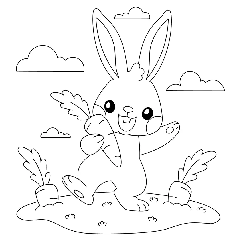 Rabbits Coloring Pages – 012