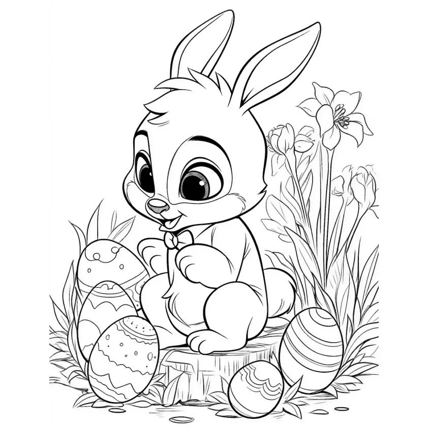 Rabbits Coloring Pages – 015
