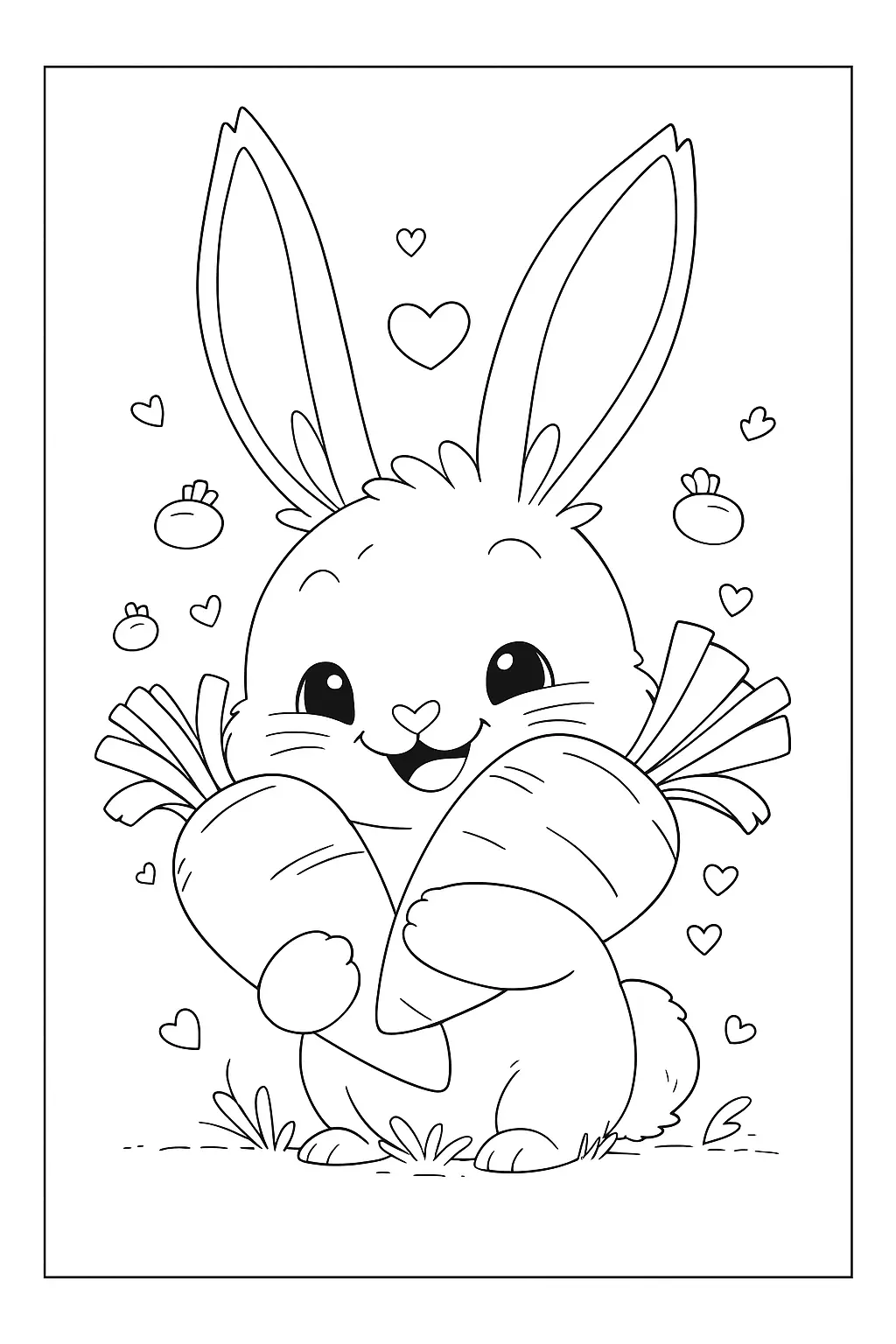 Rabbits Coloring Pages – 020
