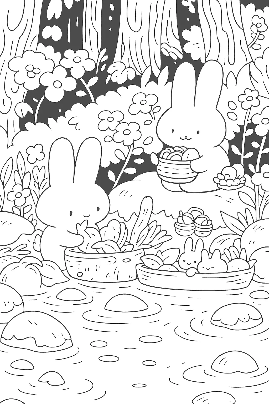 Rabbits Coloring Pages – 027