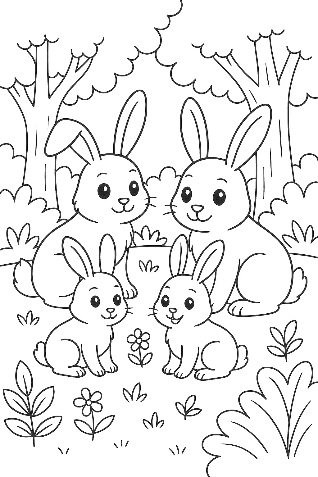Rabbits Coloring Pages – 028