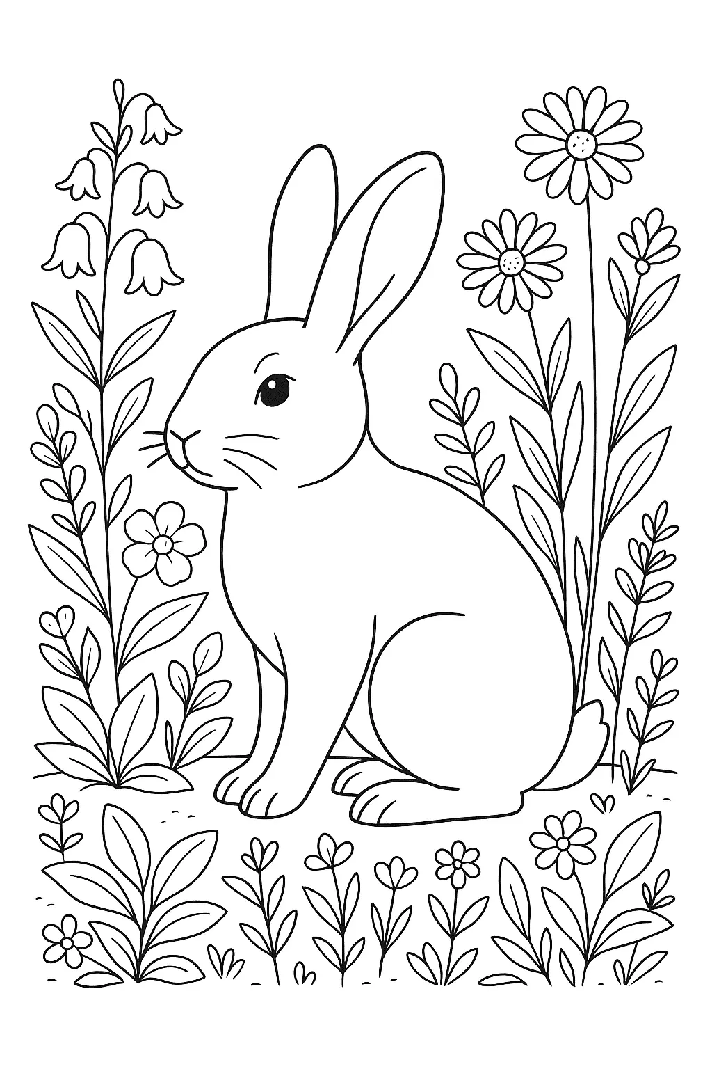 Rabbits Coloring Pages – 036