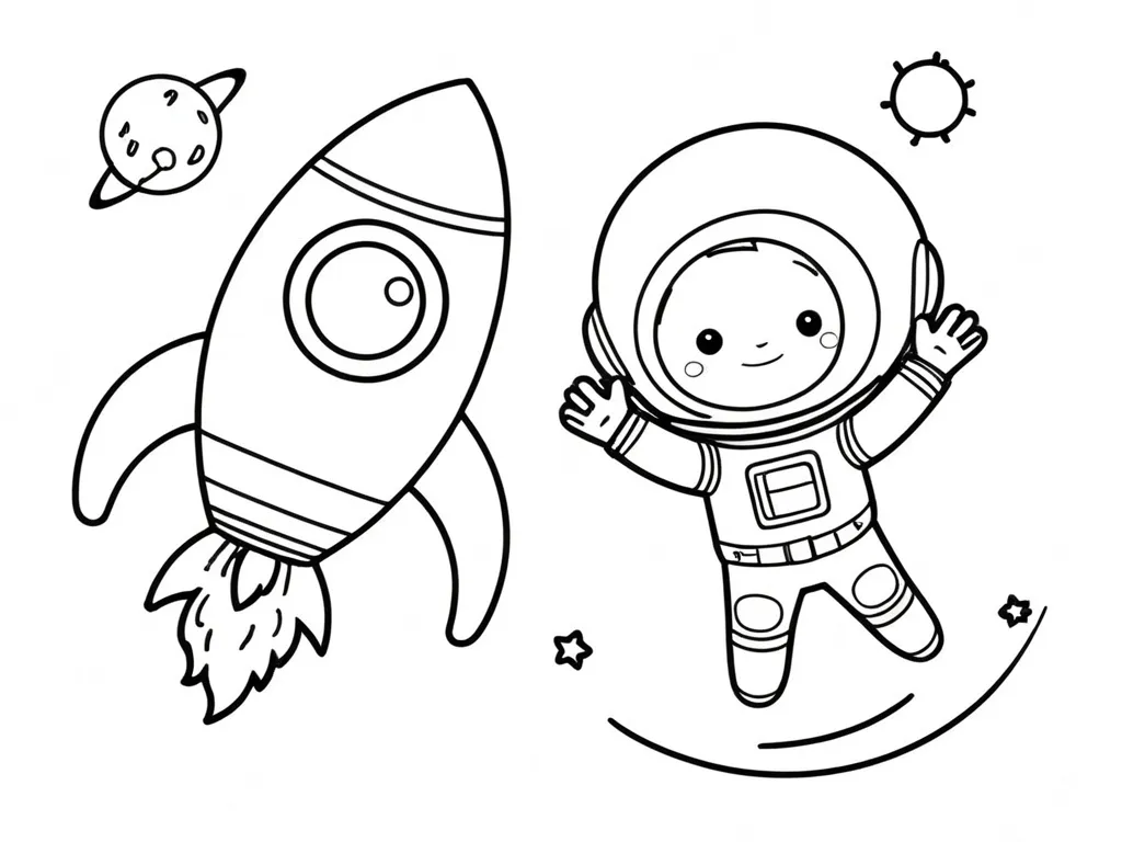 Rocket Coloring Pages – 007