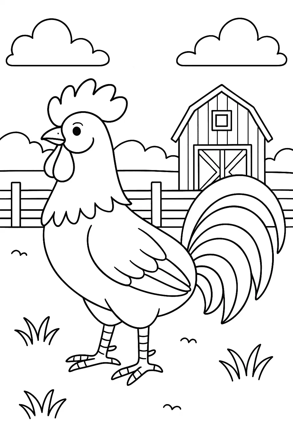 Rooster Coloring Pages – 010